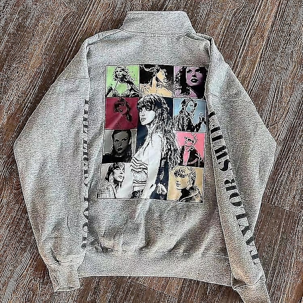Taylor Swift The Eras Tour Dragkedja Sweatshirt Tryckt Långärmad Rundhalsad Casual Lös Tröja Toppar Fans Presenter för Män Kvinnor Vuxen Unisex xx.-Perfet M