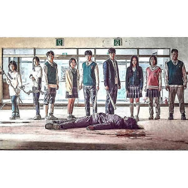 All Of Us Are Dead Zombie Campus Skoluniform Performance Kostym Cos Kostym Damklädesset-Perfet S