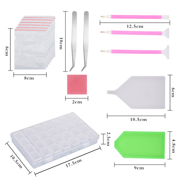 Komplet Diamantmaleri Tilbehørssæt Diamanttegneværktøjer - Perfekt