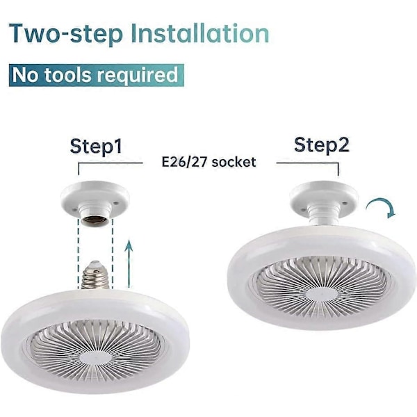 Tyst Takfläkt, Takfläkt med Belysning och Fjärrkontroll med 30W LED Inbyggd Lampa och Fjärrkontroll Dimbar E27 Fläkt Sovrum Matsal - Perfekt