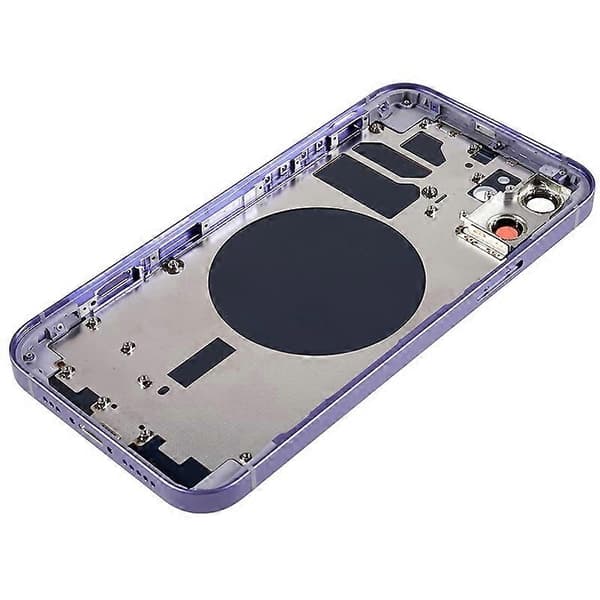 Kompatibel med iPhone 12 6.1 tommer Bak Batteri Deksel + Midtre Plate Ramme + Sideknapper Erstatningsdel - Perfekt Style C