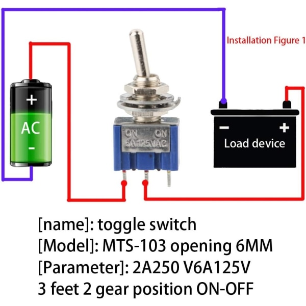 -paket med 15 minivippbrytare, AC 125V 6A PÅ-AV 3-stift 2-positions SPDT självlåsande - Perfet