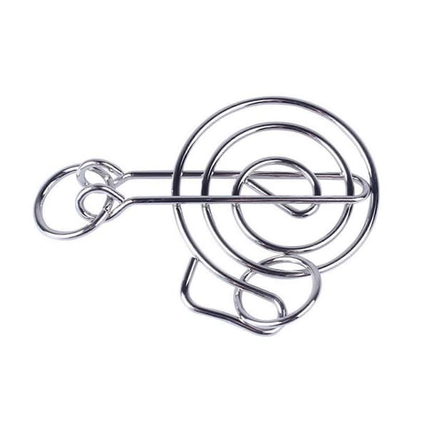 3D Puslespill Sammenkoblede Ringer Ulåst Spenne Labyrint Leke Dekomprimerende Rustfritt Metall Ringer Fidgets Hjernetrim for Student-Perfekt snail ring