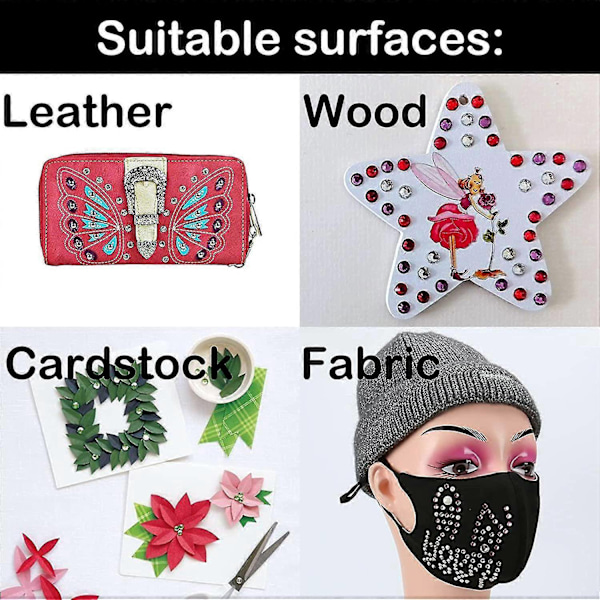 Strass-sättare, applikationsverktyg, Hot Fixed Wand Bedazzler Kit, 4080 st, Ab Crystal, Klar-Perfet