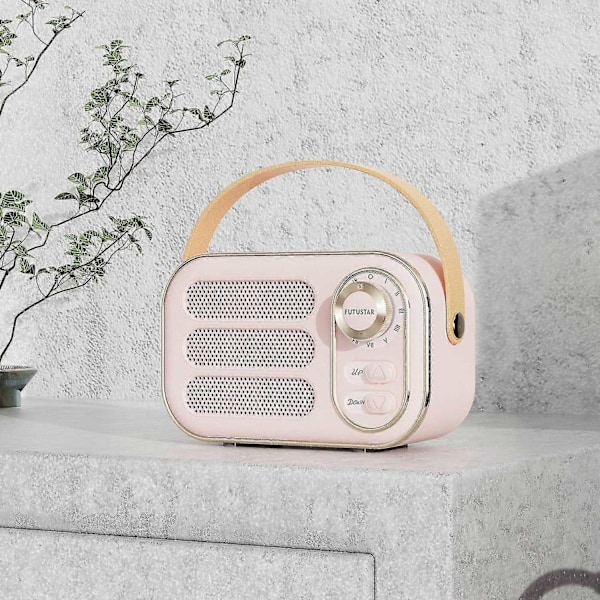 Monitoiminen Mini Kannettava FM-Radio Bluetooth-Kaiutin USB TF AUX Sisä- ja Ulkokäyttöön Retro-Design Langaton Kaiutin - Täydellinen Pink
