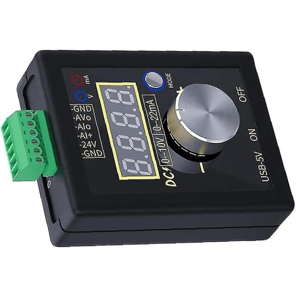 Signalgenerator 0-10v/0-4-20ma Strømspændingssimulering Håndholdt signalgenerator Indbygget lithiumbatteri Til Plc Panel Debugging Sort Praktisk