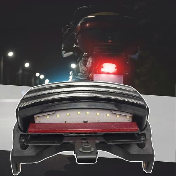 Motorsykkel Tri-Bar Skjermer LED Baklys Bremselys Vanntett Baklysmontering for Harley Softail FXST FXSTC FXSTB-Perfekt