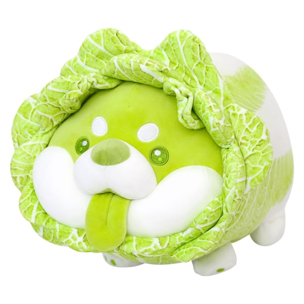 Grønnsaksnisse Kål Hund Plysj Leke Utstoppet tegneseriedukke Søt Hjem Dekor Pute Ornament for Bil Kontor V Sittende Hund 35cm - Perfet Squatting Dog 55cm