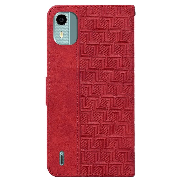 Præget telefontaske til Nokia C12 - Perfekt Red