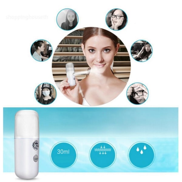 Nano Face Mist Spray Facial Steamer for Hydrating Massager Clea - Perfet White white