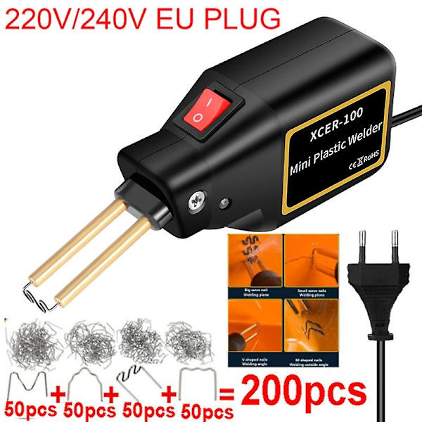 Ny plastsvejser Mini 100w varmepistol Hot hæftemaskine Plastsvejsemaskine Pro bilkofanger elektronisk lodning reparationsværktøjssæt. - Perfekt promotion