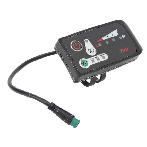 Elektrisk Cykel LED Strömdisplay Panel Elektrisk Cykel Modifiering Displaymätare med Vattentät 5p Hankontakt för 22.2mm Styre - Perfet 48V