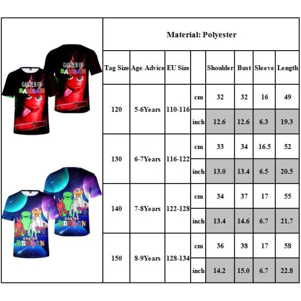 Tegneserie T-skjorte for gutter og jenter Garten Banban T-skjorte Sport - Perfet A 150cm