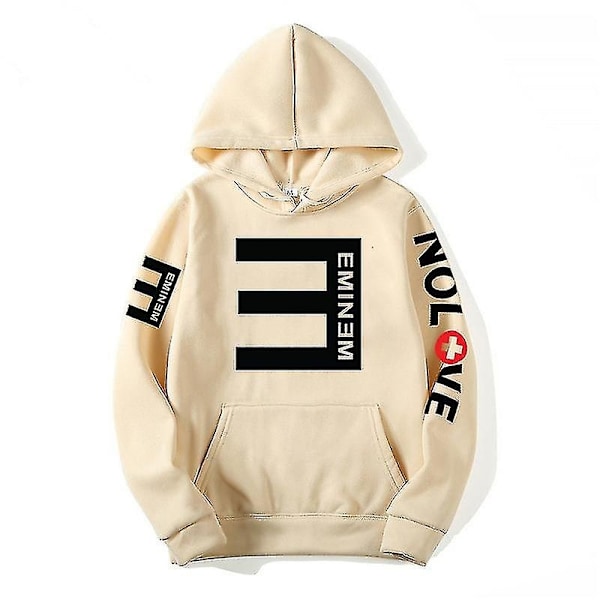 Eminem Sweatshirt Eminem Anti-e Hip-hop Thickened Pullover Sweatshirt for Men and Women Hoodie-Perfet apricot XL