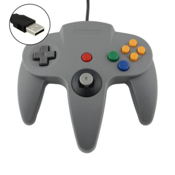 Gaming Joypad Joystick USB Gamepad För Nintendo Game N64 64 PC - Perfet Black