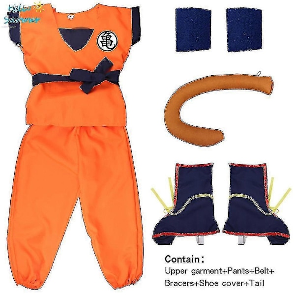 Børne- og voksenkostumer Son Goku Kostume Anime Jumpsuit H Kostume Up #YoGu-Perfet 8pcs*Gui 140 height130*140cm *Goku