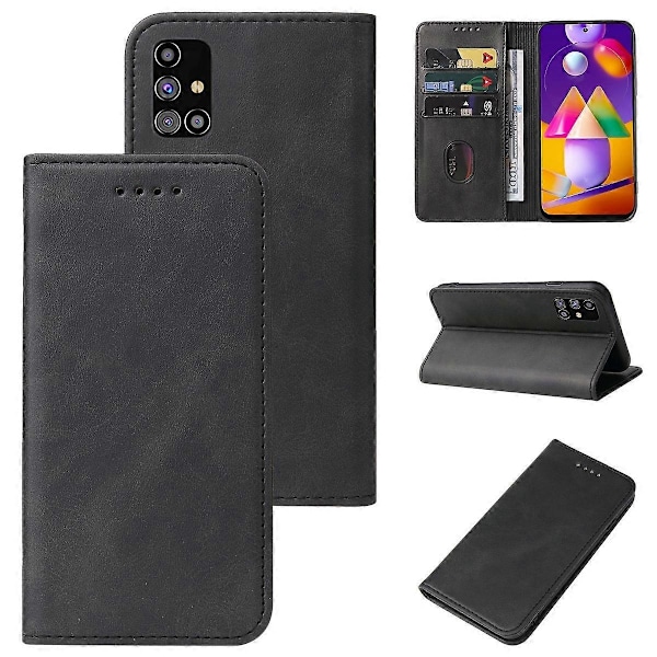 Kompatibel med Samsung Galaxy M31s Magnetisk Stängning Läder Telefonfodral - Perfekt