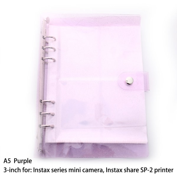 Fotoalbum 3/5 tommers fotokort Binder Instax Mini Album - Perfet Purple A5