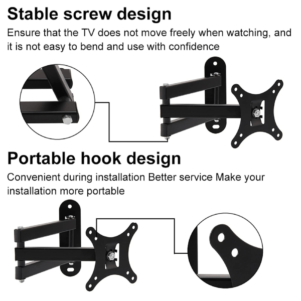 TV-veggfeste 10-27 tommers svinger tilt TV-feste Skjermmonitor - Perfet