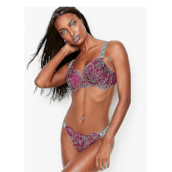 Seksikäs ja mukava naisten alusvaatesetti, push-up-rintaliivit, salainen alusvaatesetti naisille PURPLE 70A