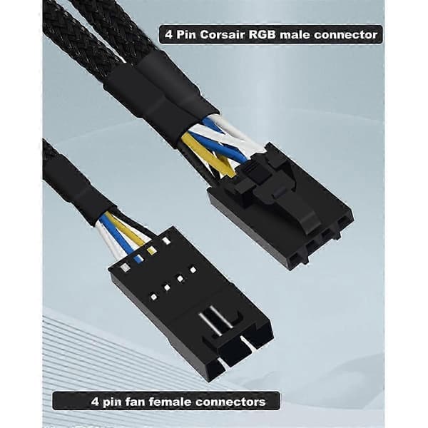 Rgb Splitter Kompatibel med Corsair Rgb Hub, Lighting Node Core og Icue Commander Core Xt 4 Pin Han til Hun - Perfekt