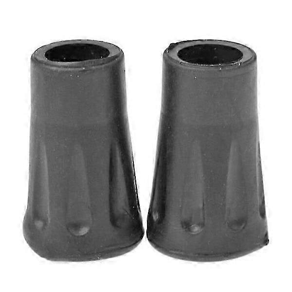 4-pak - Gummifødder Kompatible med Vandrestave 11mm / Vandrestave Sort-Perfekt