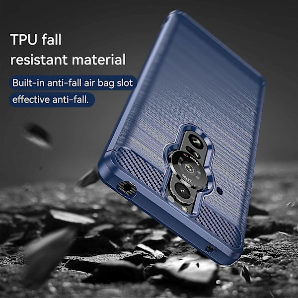 Yhteensopiva Sony Xperia Pro-I Harjattu hiilikuitukuvio TPU-puhelinkotelo - Perfet Blue