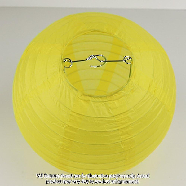 12 stk Papirlykter Multifargede Dekorative Runde Papirlykter for Festivalfest Jubileum med 4 Størrelser - Perfekt Lemon Yellow