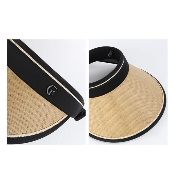 Sammenleggbar Solhatt For Dame Jente Wide Brim Anti-Uv Beac - Perfet Beige