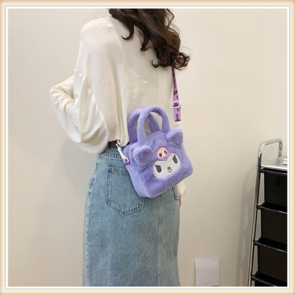 Børne Kawaii Plys Sanrio Taske Anime Cinnamoroll Plys rygsæk - Perfet purple