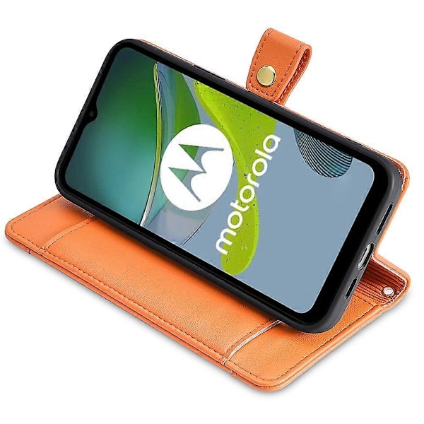 Mobilfodral med blixtlås och kortfack för Motorola Moto G54 5G - Perfekt skyddande fodral med 2 remmar Orange