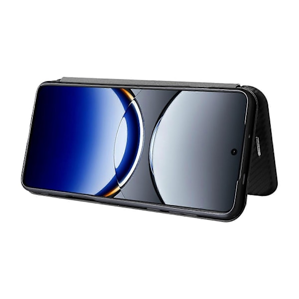 til Oppo Find X8 Pro 5G Etui Kulfibertekstur Stødsikkert PU Læder Telefoncover - Sort-Perfet Black