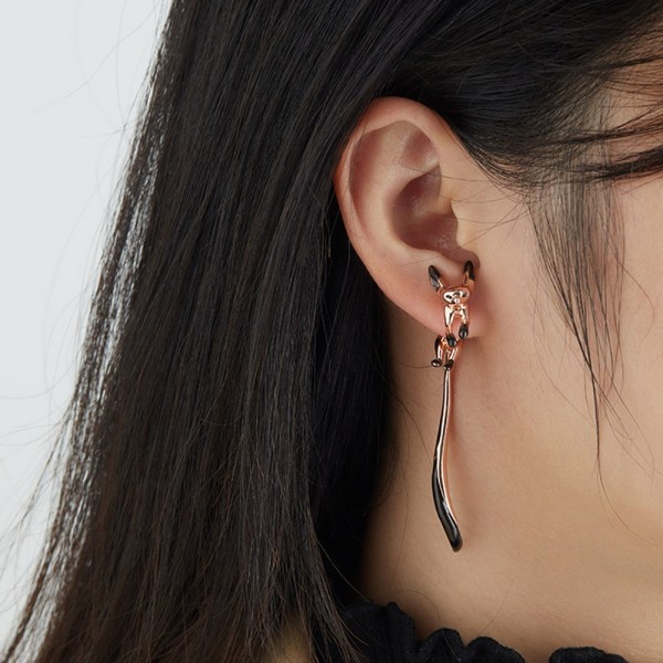 Örhängen för kvinnor, söta rävörhängen Djurörhängen för tjejer - Perfet Rose gold