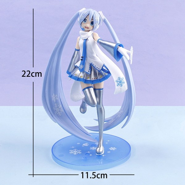 22CM Ny Anime Snow Miku Figurer Legetøj PVC Model Legetøj - Perfet blue