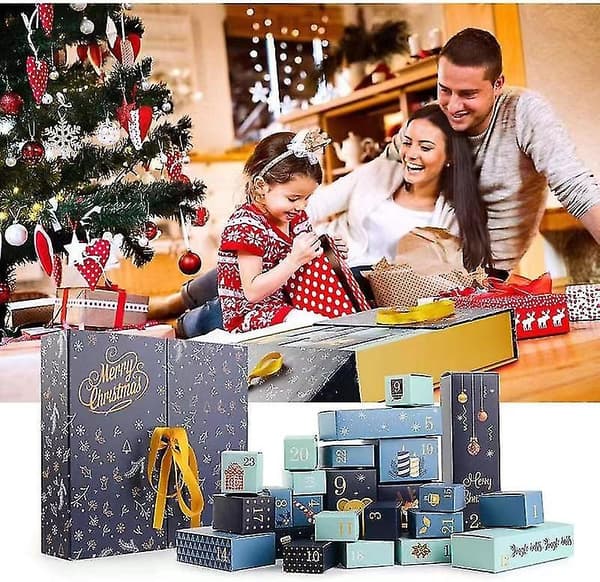 2025 Julkalender Nedräkningspresentförpackning - Adventskalender Tom Presentförpackning, Lämplig för Små Presenter, Perfekt för Julafton - Perfet