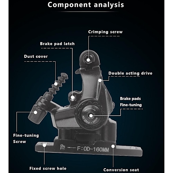 Vejcykel Skivebremse Flat Mount Mekanisk Dobbeltsidet Aktiveringskaliber 160mm Forreste Bageste Cykel Cl-Perfet