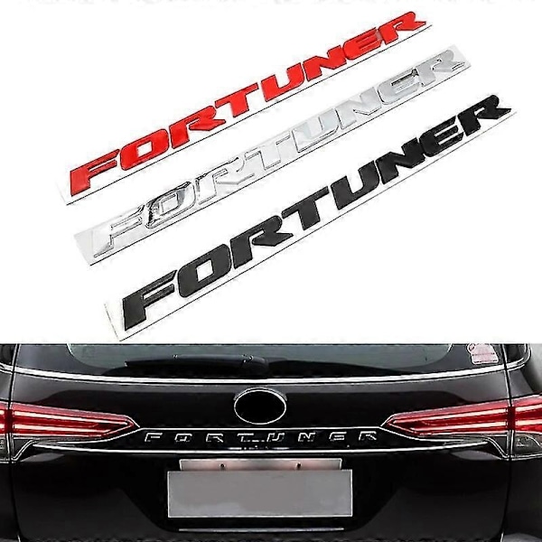3D Bokstavs Emblem Bagageutrymme Styling Logotyp Dekal Baklucka för Fortuner - Perfekt 1PC Silver