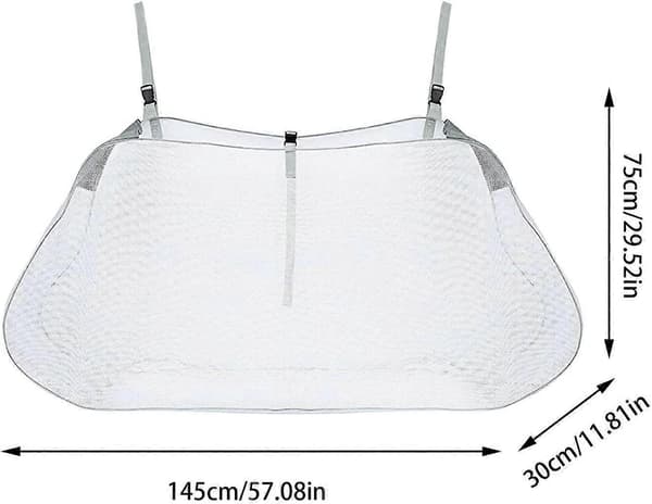 Pool Float Nätförvaringsväska, Mesh Pool leksaksväska, leksaksförvaring för Pool, Pool Float Nätförvaringsväska med justerbara remmar, Vikbar Pool Float-Perfet Gray