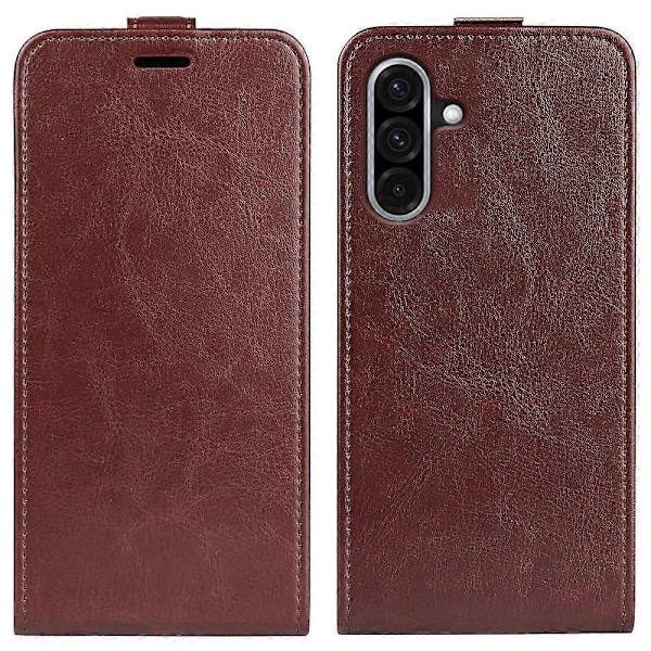 Kompatibel med R64 Textur Vertikal Flip Läder Telefonfodral-Perfet Brown For Samsung Galaxy A36