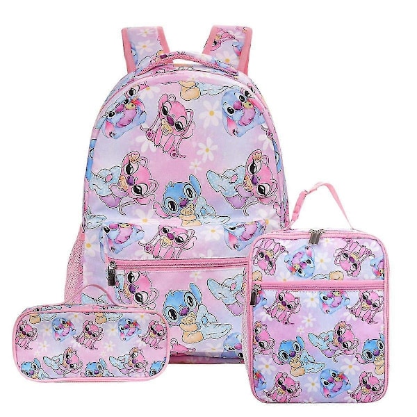 Stitch ryggsekk tredelt sett for grunnskole- og ungdomsskoleelever (ryggsekk + matpakke + pennal) - perfekt Product 5