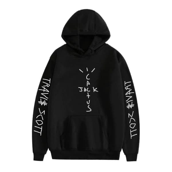 Travis Scott Unisex Hettegenser for Jente Gutt Pullover Hettegenser for Menn Kvinner-Perfet black xs