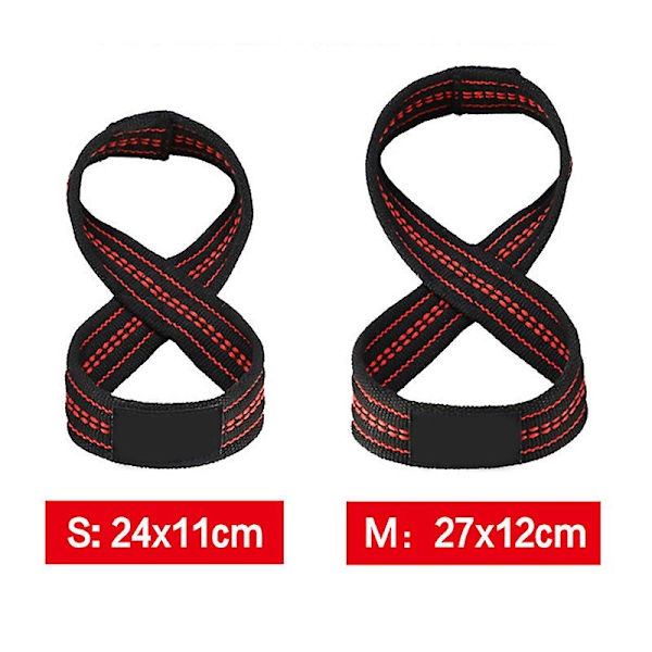 2 stk Figur 8 Vægtløftningsstropper Dødløft håndledsrem Pullups Wrist Support Gym - Perfet black