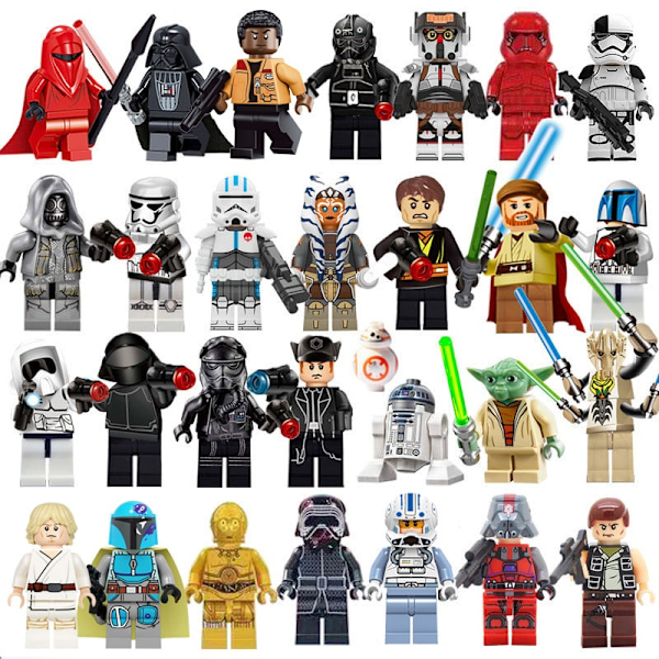 29-dele Star Wars byggeklodser minifigur Luke Darth Vader - Perfekt 29 pcs