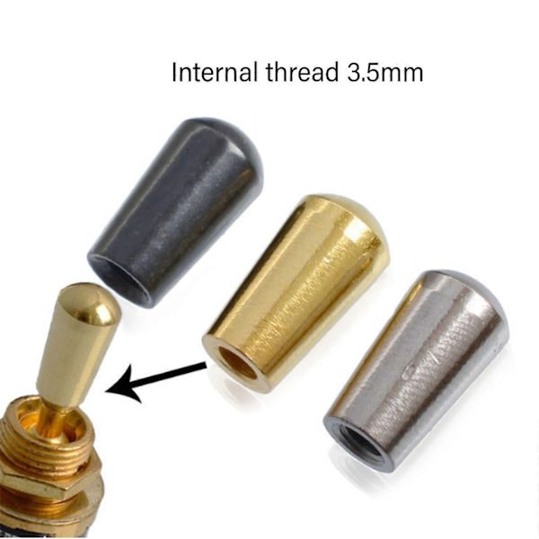 Guitar Toggle Switch Vælger Tip 3 Vejs Toggle Switch Knapper Tip Hætter Indvendigt Gevind Elektrisk Guitar Knapper Tip Knapper Sort-Perfet Silver