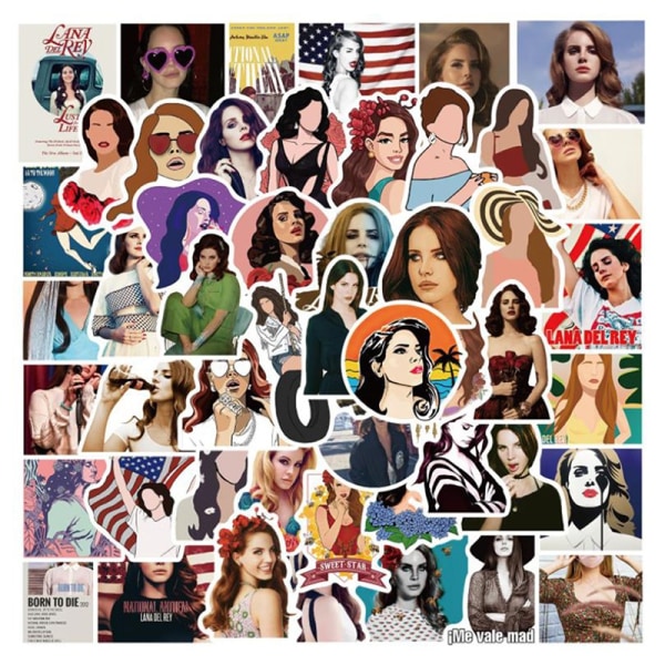 50 stk sangerinde Lana Del Rey Graffiti klistermærke - Perfet