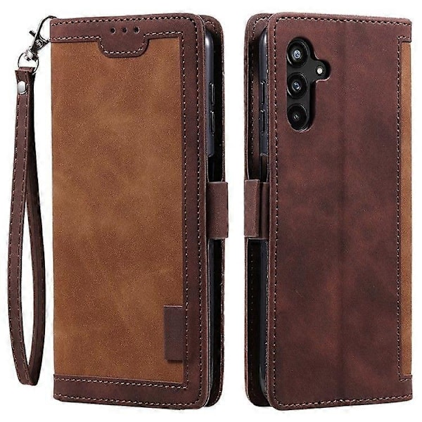 Samsung Galaxy A36 5G Lompakkokotelo Jalustalla Nahkainen Puhelinkotelo - Perfet Brown