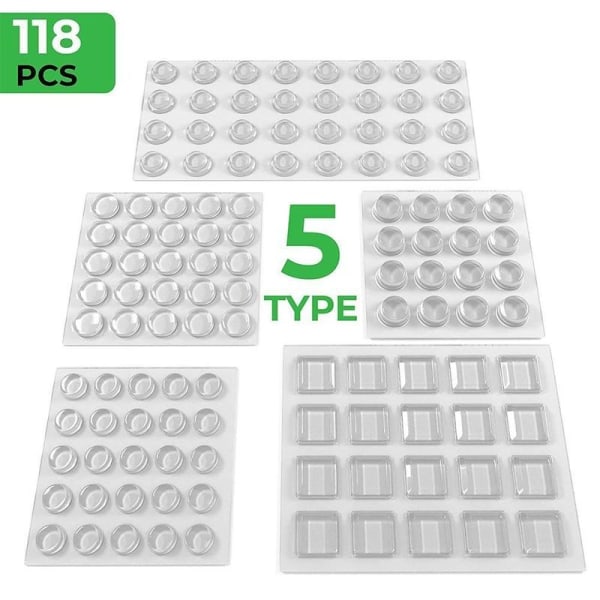 118pcs/ set 5 types of self-adhesive silicone feet Bumper Damper St - Perfet