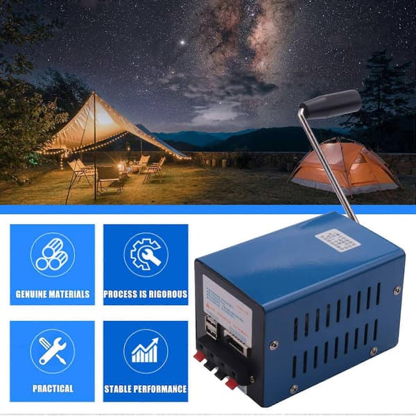 Høy Effekt Dynamo Lader Bærbar Håndsveiv USB Lading Nødstrøm H-Perfet
