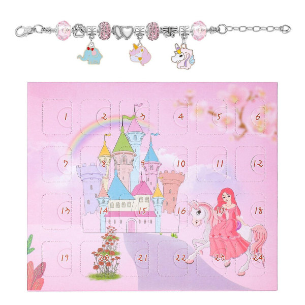 Adventskalender 2022 Jule-diy Unicorn Charms Armbånd Nedtælling til jul Unique Charms Sæt til børn, piger