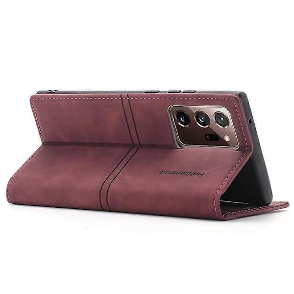 Yhteensopiva Samsung Galaxy Note20 Ultra Dream Magneettinen Imu Business Vaakasuora Käännettävä PU-nahkakotelo Pidikkeellä & Korttipaikalla & Lompakolla - Täydellinen Wine Red